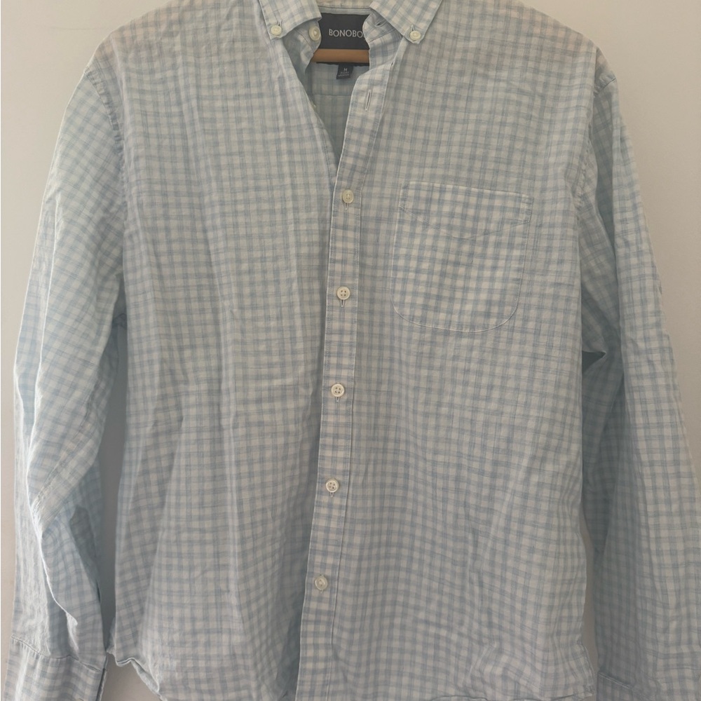 Men’s Bonobos Blue Casual Button Down Shirt Classic Collar size Medium Short
